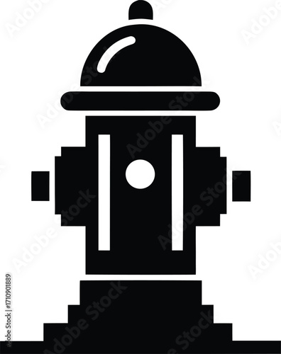 fire hydrant silhouette vector illustration