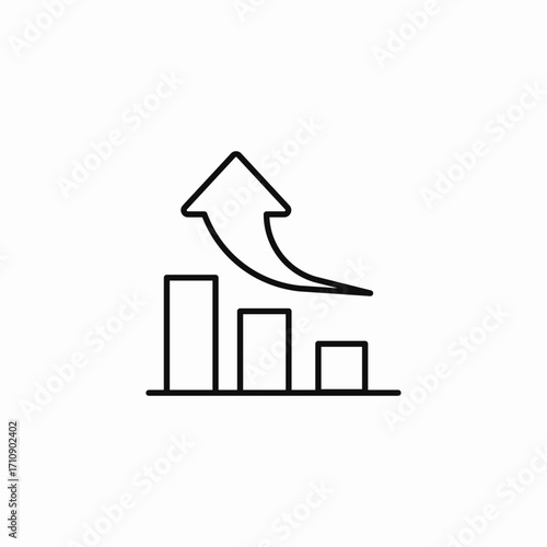 bar chart growth icon sign vector