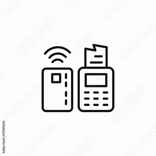 contactless payment reader icon sign vector