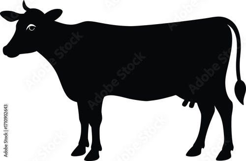  cow silhouette vector icon, cow  vector icon