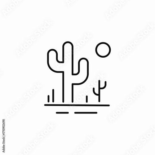 desert cactus icon sign vector