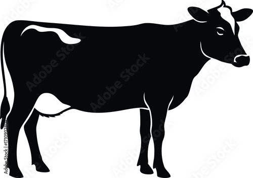  cow silhouette vector icon, cow  vector icon