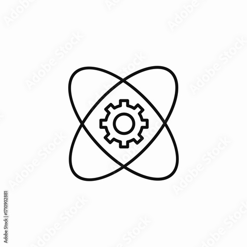 gear with orbits icon sign vector