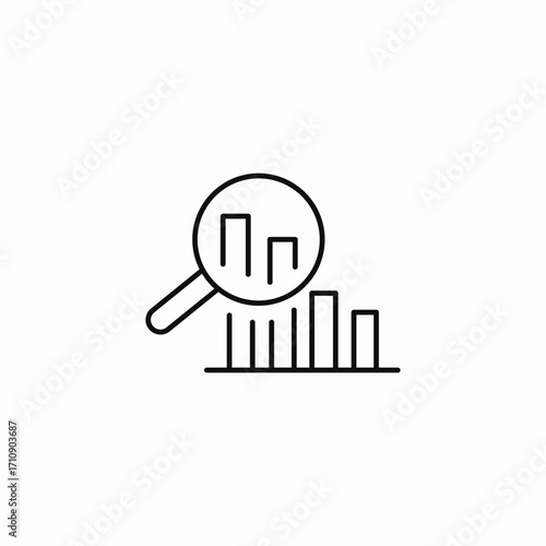 magnifying glass chart icon sign vector