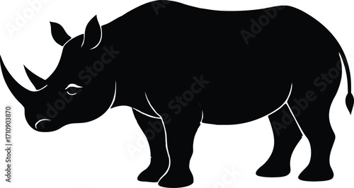 rhino silhouette vector icon,vector icon