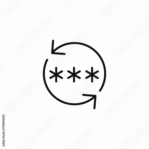 password change refresh icon sign vector