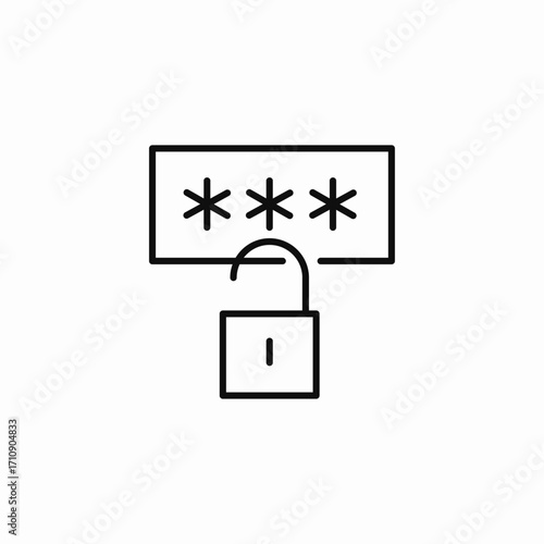 password unlocked padlock icon sign vector