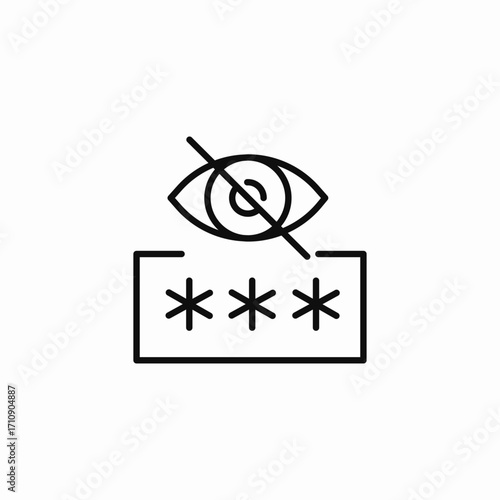 password visibility hidden icon sign vector