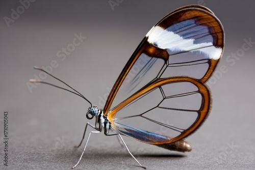 White and black vector illustrations of a butterfly insect with satellite antenna design