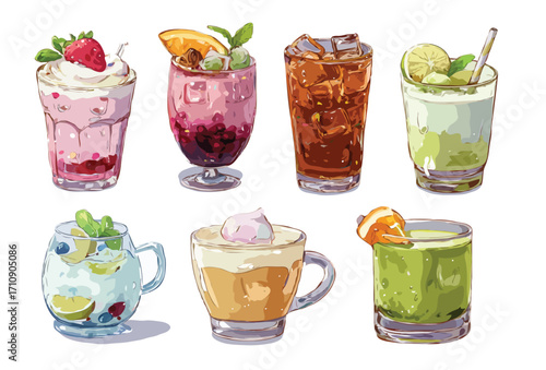 summer drinks vector art