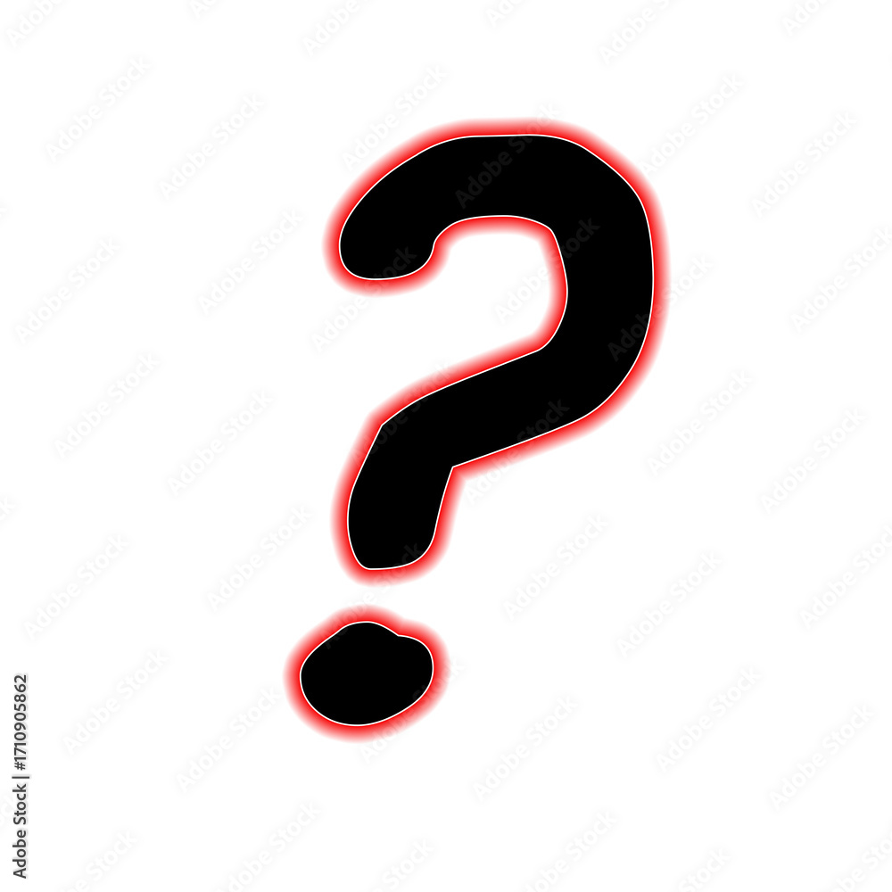 Naklejka premium Question mark design with red outline, ideal for learning, education, and problem-solving contexts