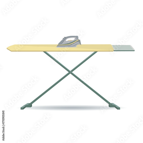 gray and yellow iron and board