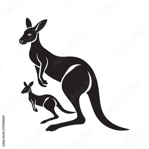 kangaroo vector silhouette sketch art logo idea collection