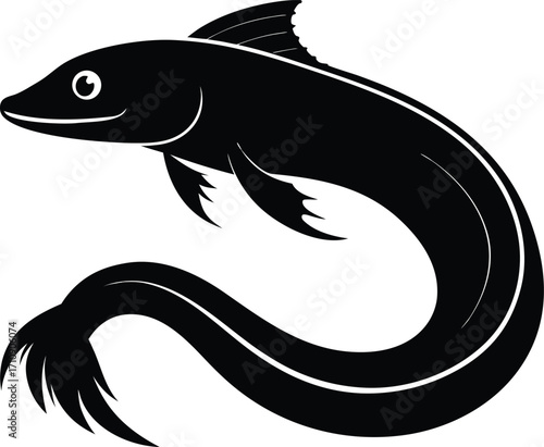 unagi eel silhouette vector icon,symbol