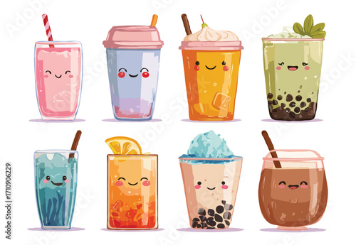 summer drinks vector art