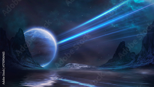 Modern futuristic neon abst...