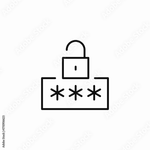 unlocked password access icon sign vector