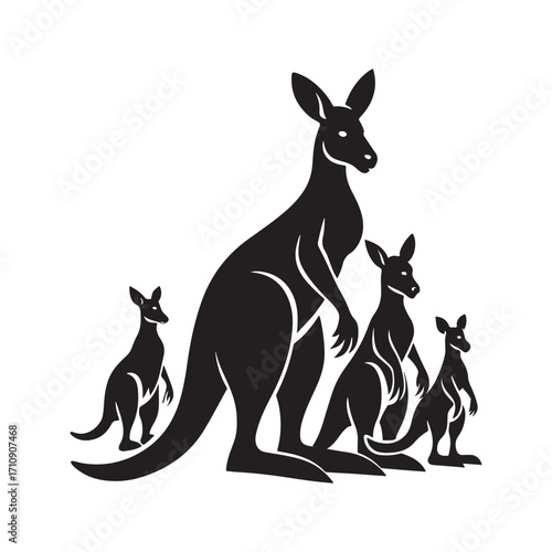 kangaroo vector silhouette sketch art logo idea collection