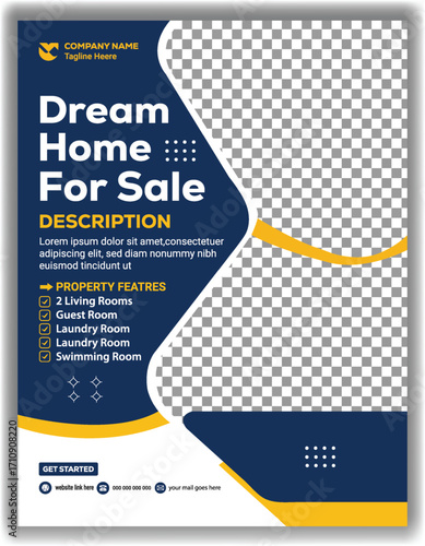Professional Property Sale Flyer Modern Real Estate Poster and Social Media Post Layout Vector