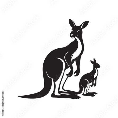 kangaroo vector silhouette sketch art logo idea collection