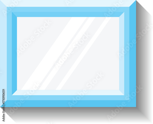 white empty frame on blue wall
