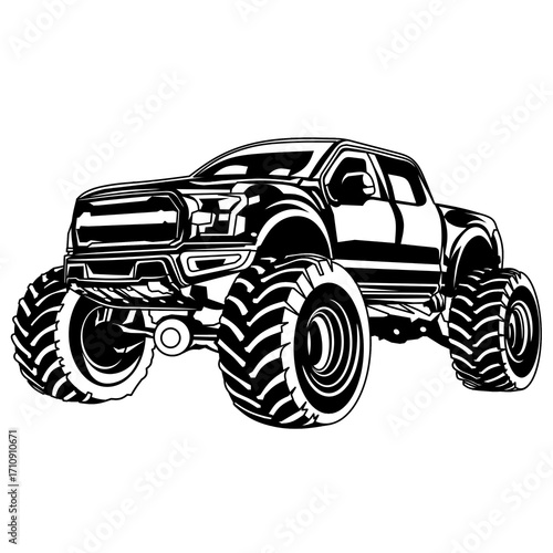 Monster truck black and white 