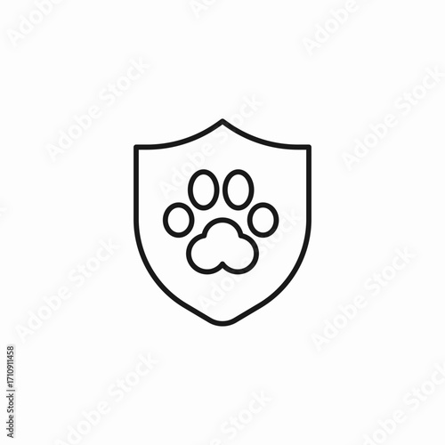 animal paw protection icon sign vector