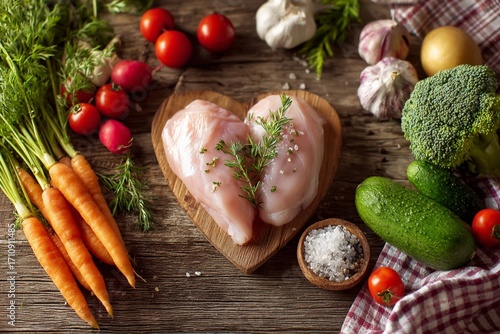 Fresh vegetables including red onion, green pepper, and tomato on a wooden board ready for a healthy mealFresh vegetables including red onion, green pepper, and tomato on a wooden board ready for a he