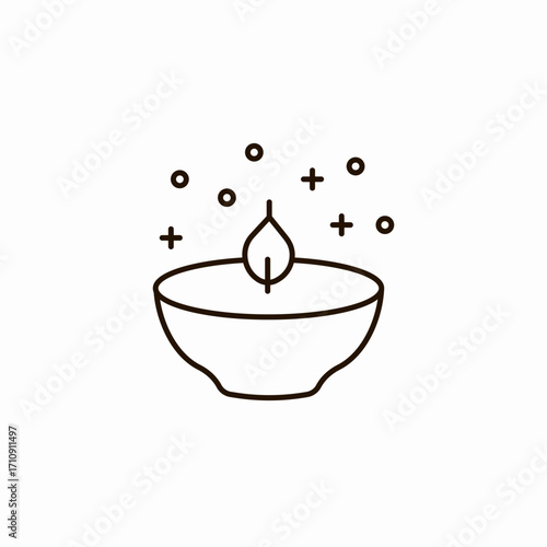 aromatherapy candle bowl icon sign vector