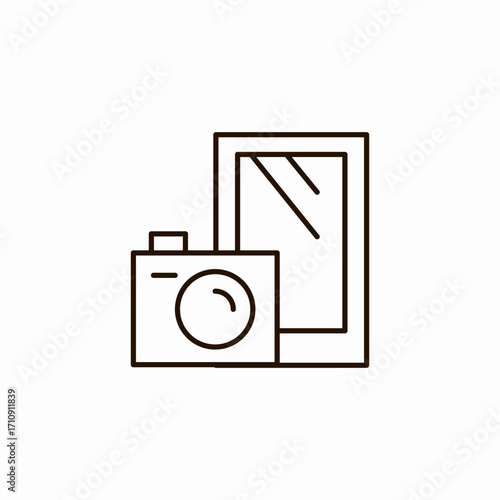 camera and mirror icon sign vector