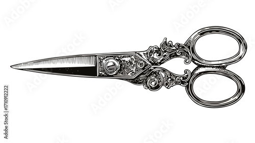 Vintage Tailor Scissors Engraving Craft Tool for Design Projects