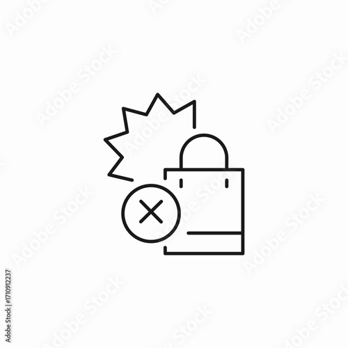 cancel bag purchase icon sign vector
