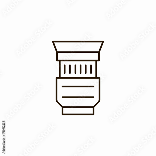 camera telephoto lens icon sign vector