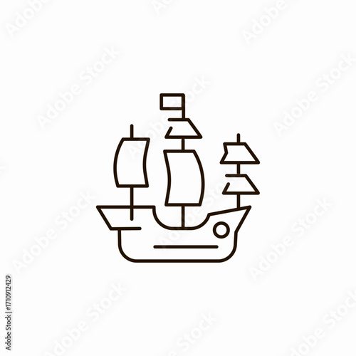 classic sailing ship icon sign vector