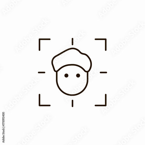 facial recognition focus icon sign vector