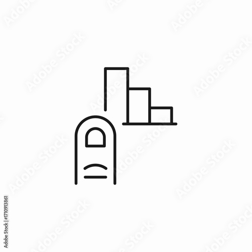 finger reading graph icon sign vector