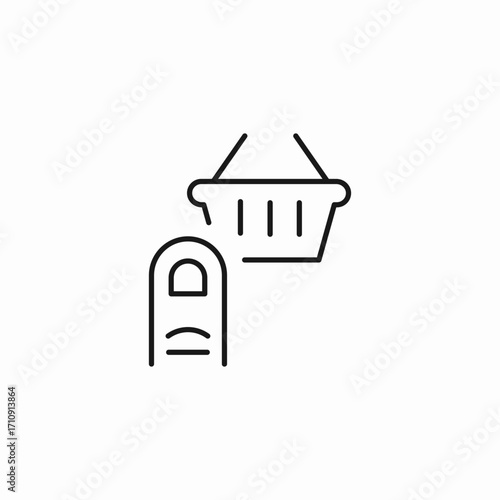 finger shopping basket icon sign vector