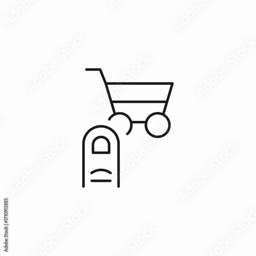 finger shopping cart icon sign vector