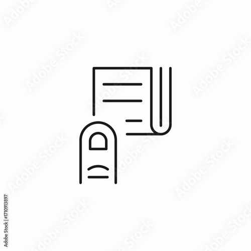finger reading document icon sign vector