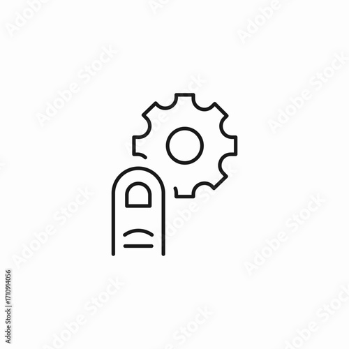 finger touching settings icon sign vector