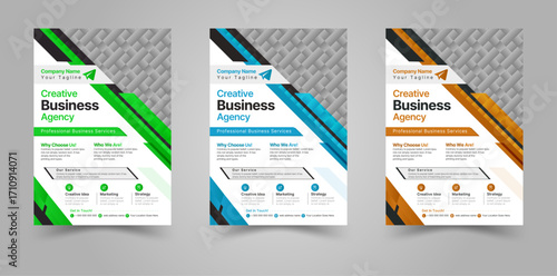 A professional and dynamic corporate flyer design template. Perfect for creative business agencies, marketing firms, and various professional services. This clean and modern design is easy to custom..
