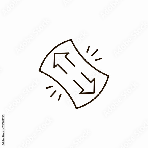 flexible fabric arrows icon sign vector