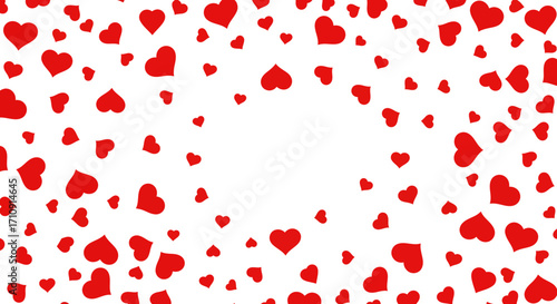 Vibrant red heart pattern on white background perfect for romantic designs