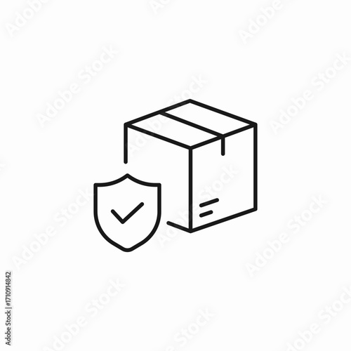 insured shipping box icon sign vector