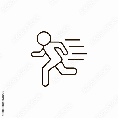 man running fast icon sign vector