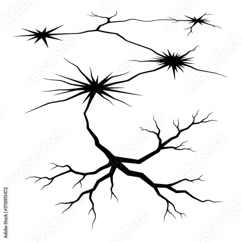 Vector art of vector illustration of cracks on a, symbolizing damage, fracture, or the aftermath of an earthquake