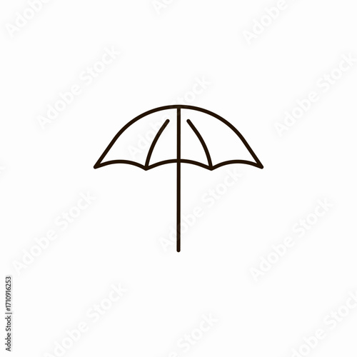 open beach umbrella icon sign vector