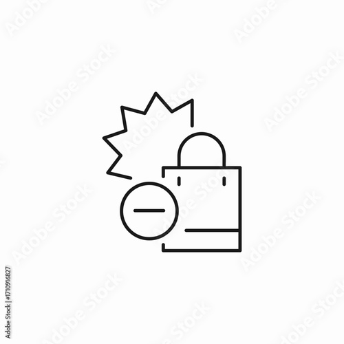 remove from cart icon sign vector