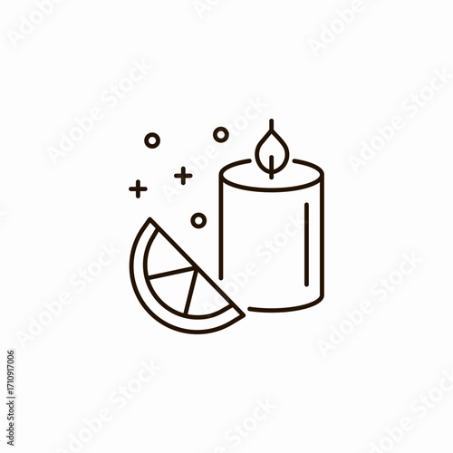 scented citrus candle icon sign vector