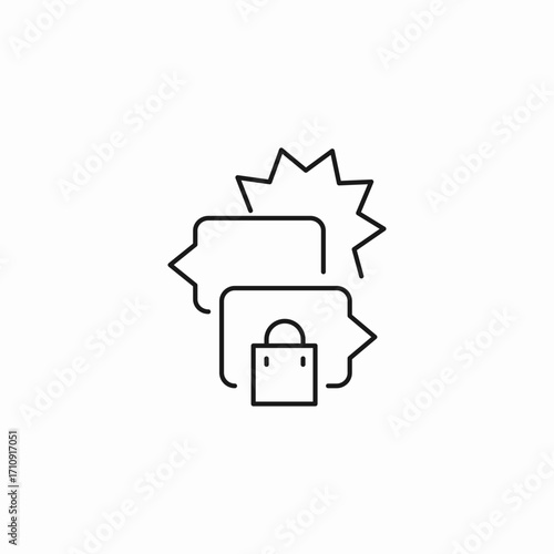 secure shopping discussion icon sign vector